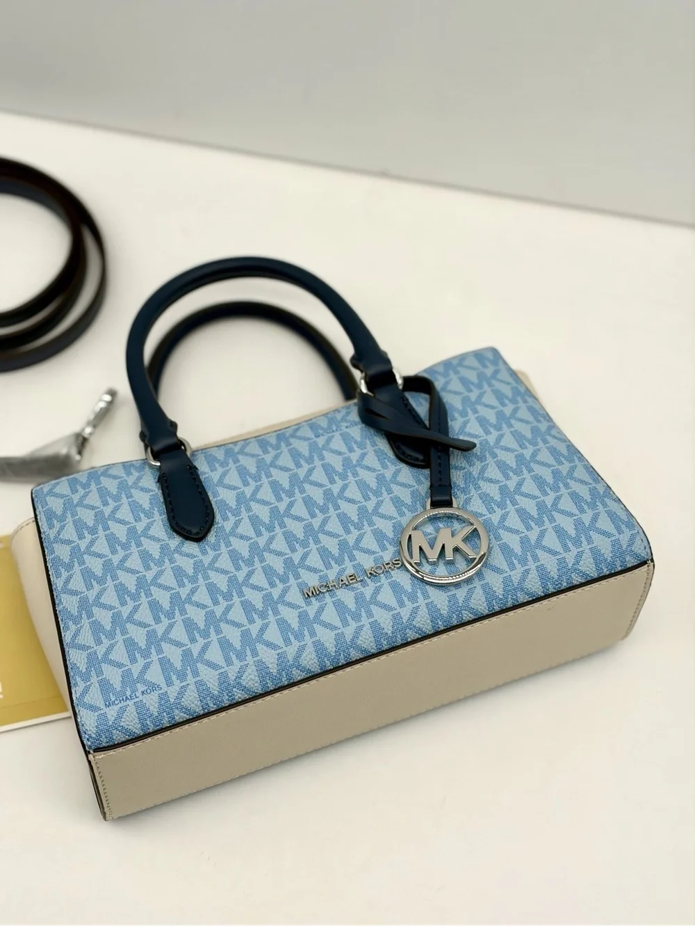 Michael Kors Arden Small Color-Block Signature Logo Messenger Crossbody Bag